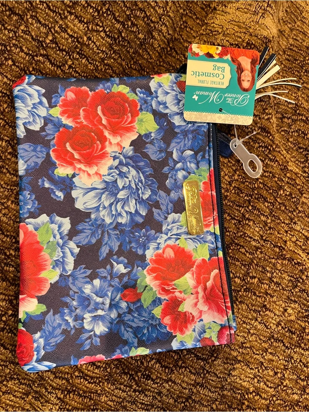 The Pioneer Woman Floral Cosmetic Bag - Navy, Red, Blue, Green